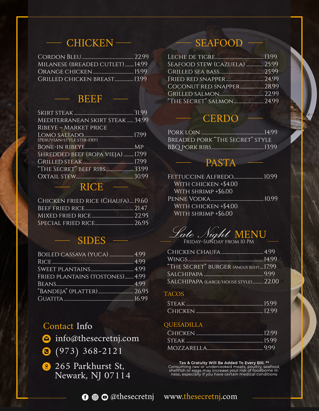 The Secret food menu